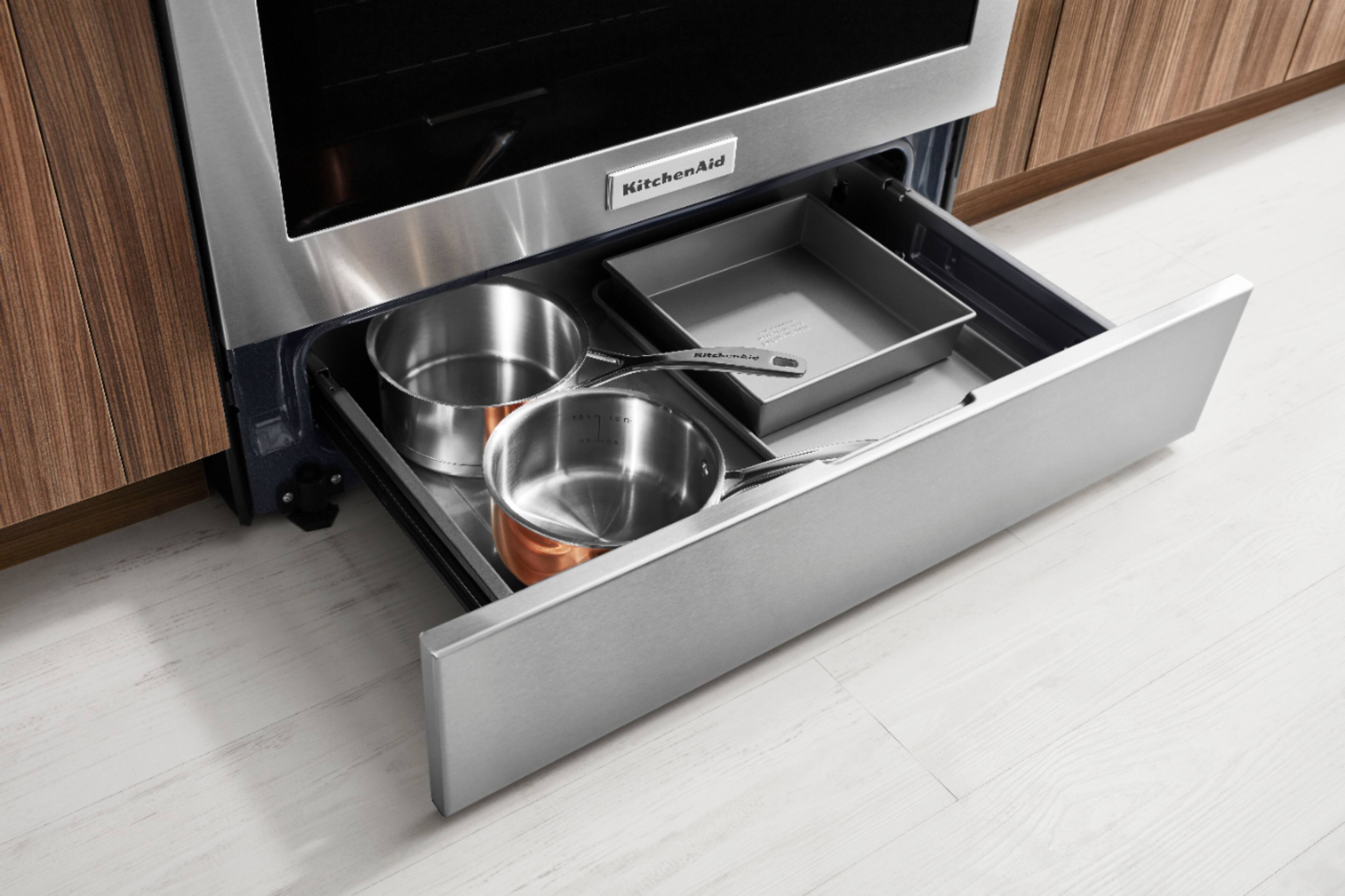 Alt View 15. KitchenAid - 5.8 Cu. Ft. Self-Cleaning Freestanding Gas True Convection Range with Even-Heat - Black Stainless Steel with Printshield Finish.