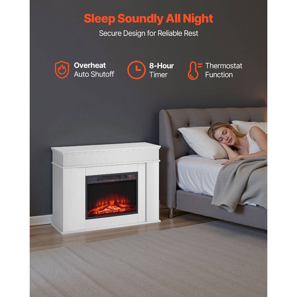 Sleep Soundly All Night  
Secure Design for Reliable Rest  
Overheat Auto Shutoff  
8-Hour Timer  
Thermostat Function