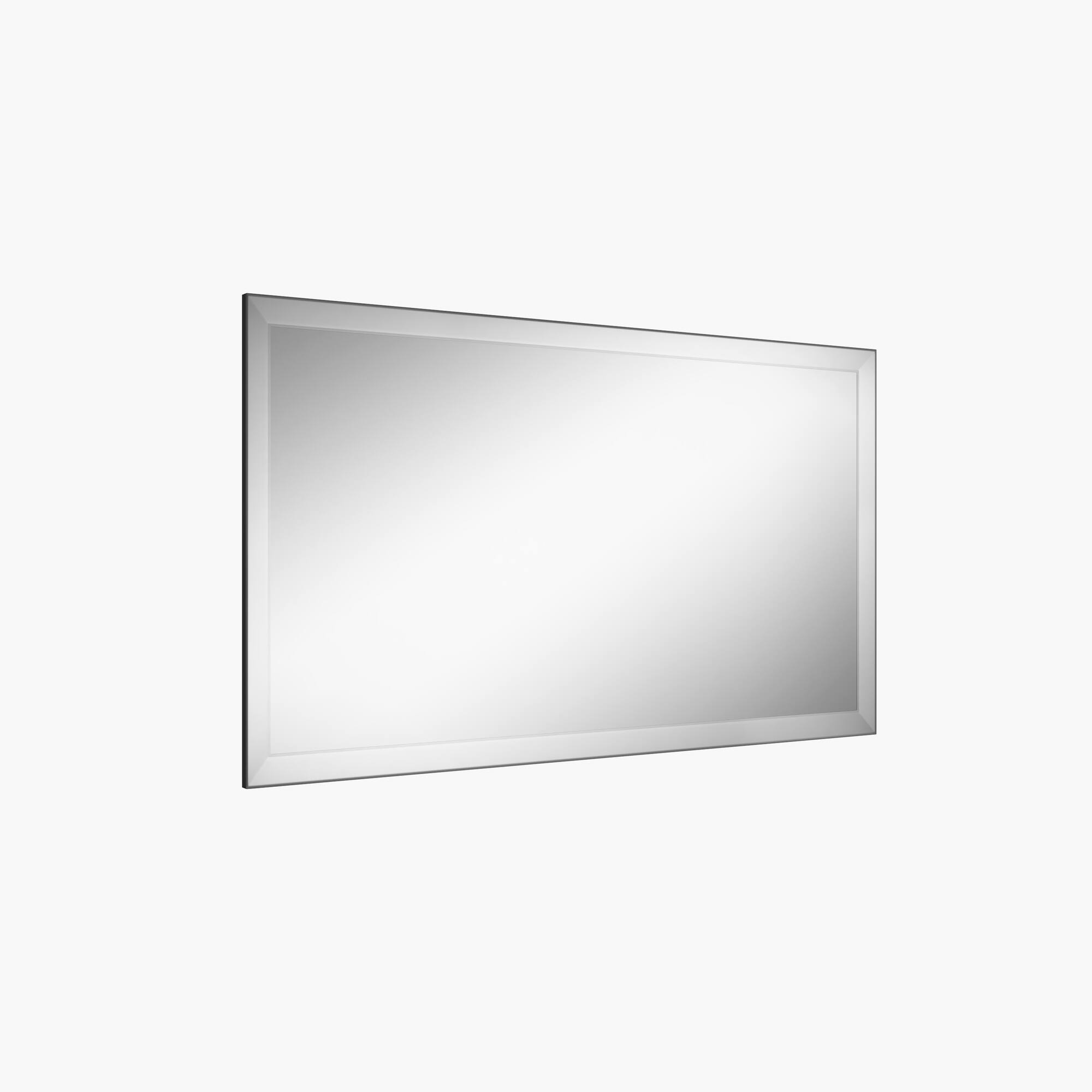 Alt View 2. Boyel Living - 32 in W x 55 in L Silver Rectangular Slanted Edge Aluminum Framed Wall Bathroom Vanity Mirror.