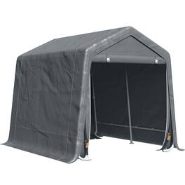Outsunny - 9' x 8' Carport Portable Garage, Heavy Duty Storage Tent, Patio Storage Shelter w/ Anti-UV PE Cover