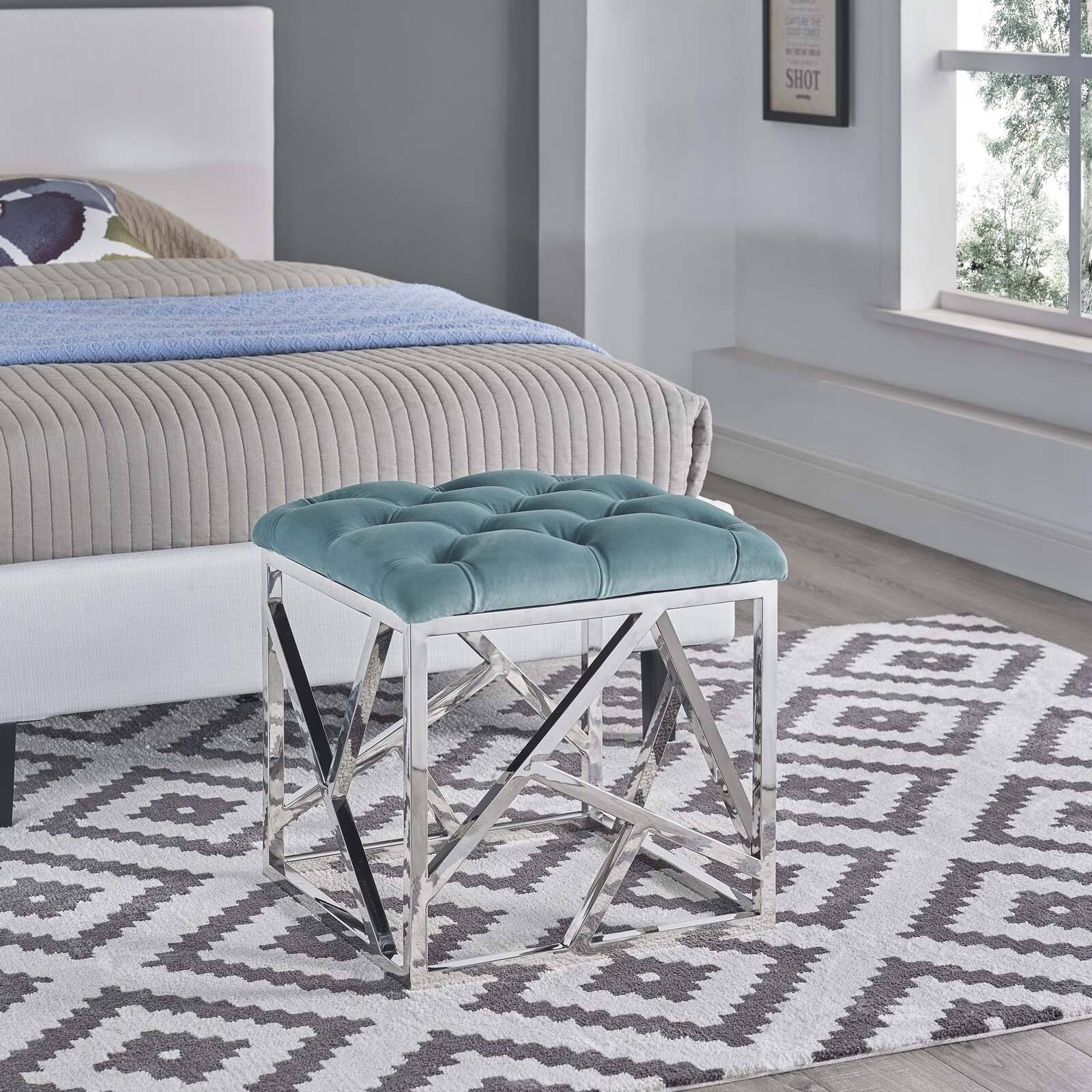 Left. Modway - Intersperse Ottoman by Modway - EEI-2866-SLV-SEA.