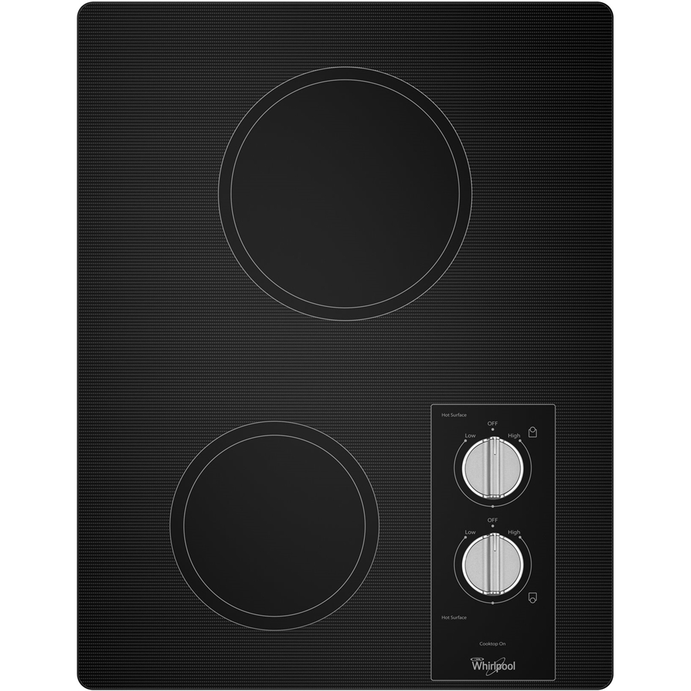 Angle View: Whirlpool - 14" Electric Cooktop - Black