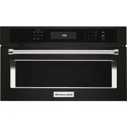 Front. KitchenAid - 1.4 Cu. Ft. Built-In Microwave - Black Stainless Steel.