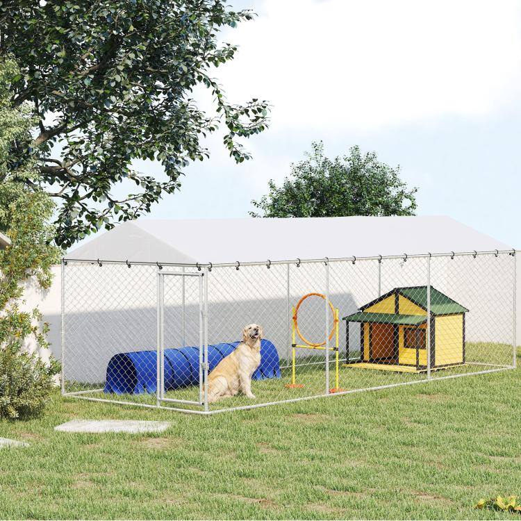 Alt View 1. PULUZ - 20' x 7.5' x 6.5' Dog Kennel Outdoor for Small Medium Large Dogs with Waterproof Roof.