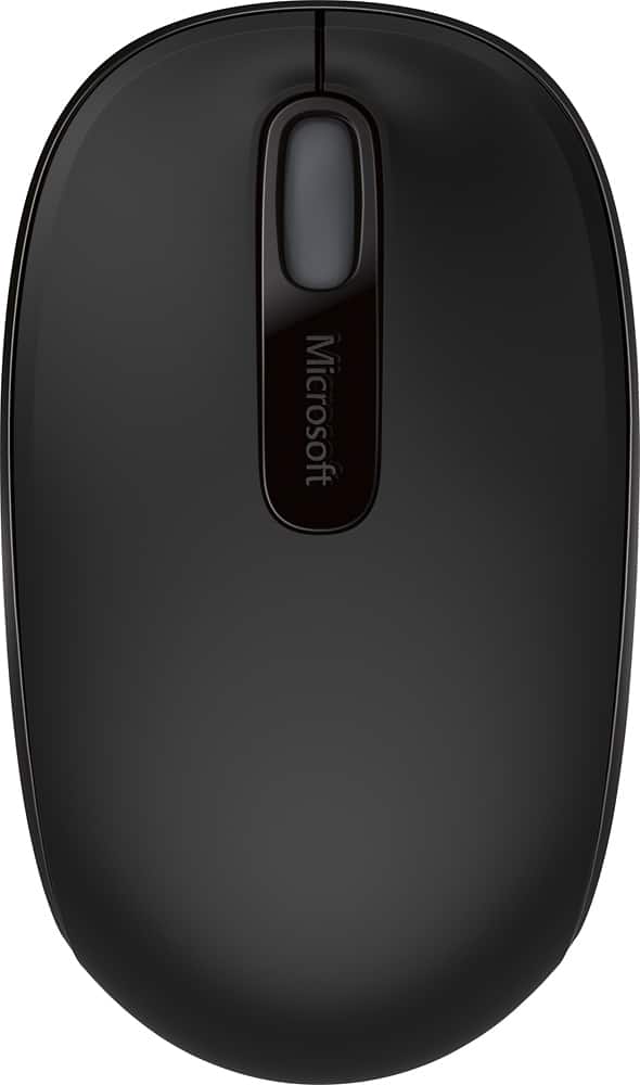 Front. Microsoft - 1850 Wireless Mobile Optical Mouse - Black.