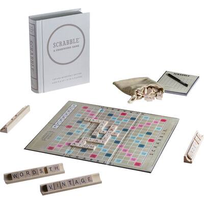 Winning Solutions - Vintage Bookshelf Edition Scrabble Game - Gray