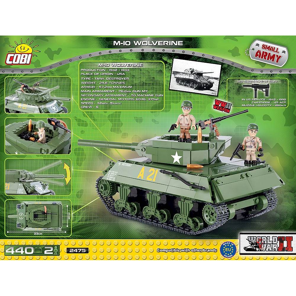 M10 Tank Destroyer 'Wolverine' COBI 2475-440 brick set 