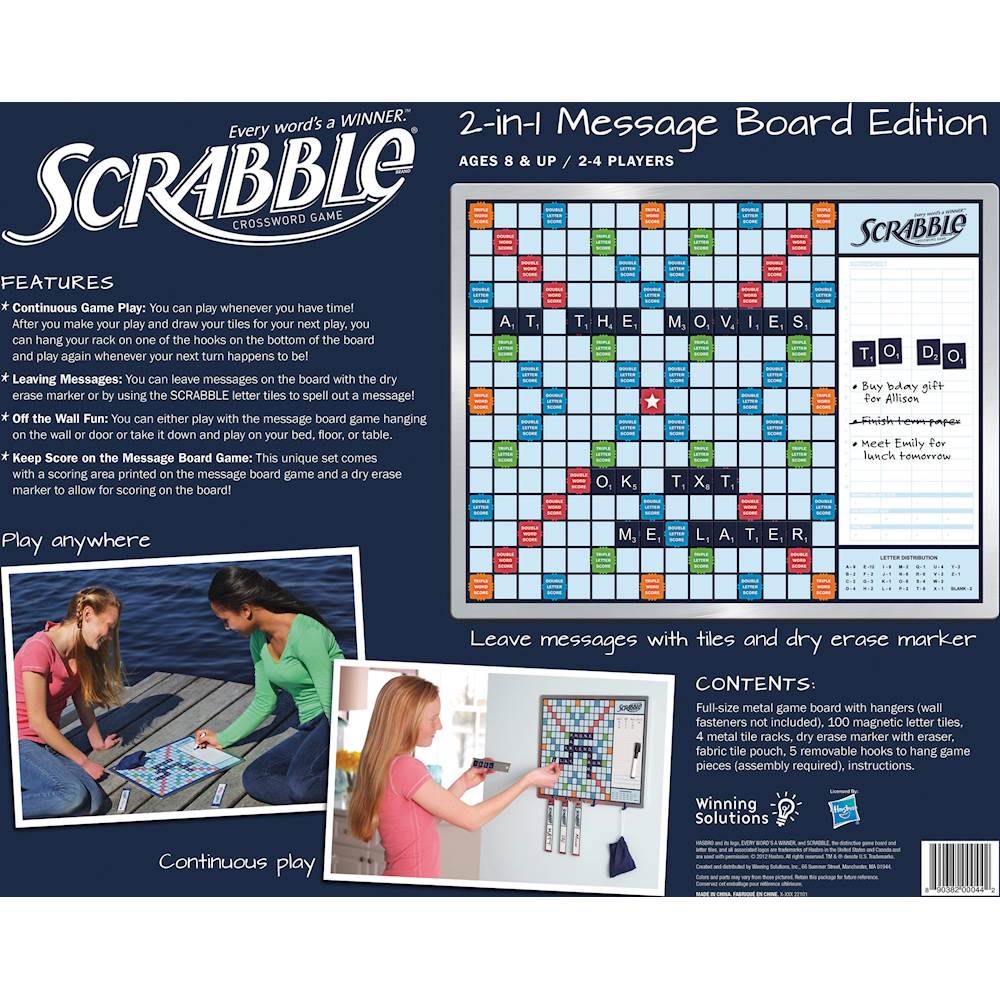 Winning Solutions Scrabble 2-in-1 Message Board Edition