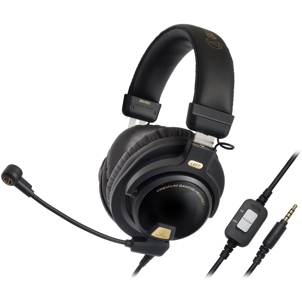 Angle View: Audio-Technica - ATH Premium Wired Stereo Gaming Headset - Black