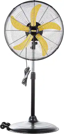 Front. Akoasm - 20" High Velocity Pedestal Fan, 5000 CFM, 3-Speed 1/5 HP Motor, Oscillating, Adjustable Height 41-55" for Garage.