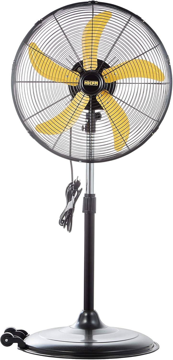 Front. Akoasm - 20" High Velocity Pedestal Fan, 5000 CFM, 3-Speed 1/5 HP Motor, Oscillating, Adjustable Height 41-55" for Garage.