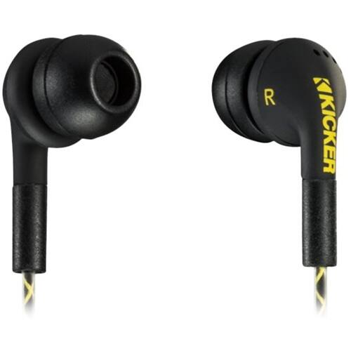 Front. KICKER - Wired In-Ear Headphones - Black.