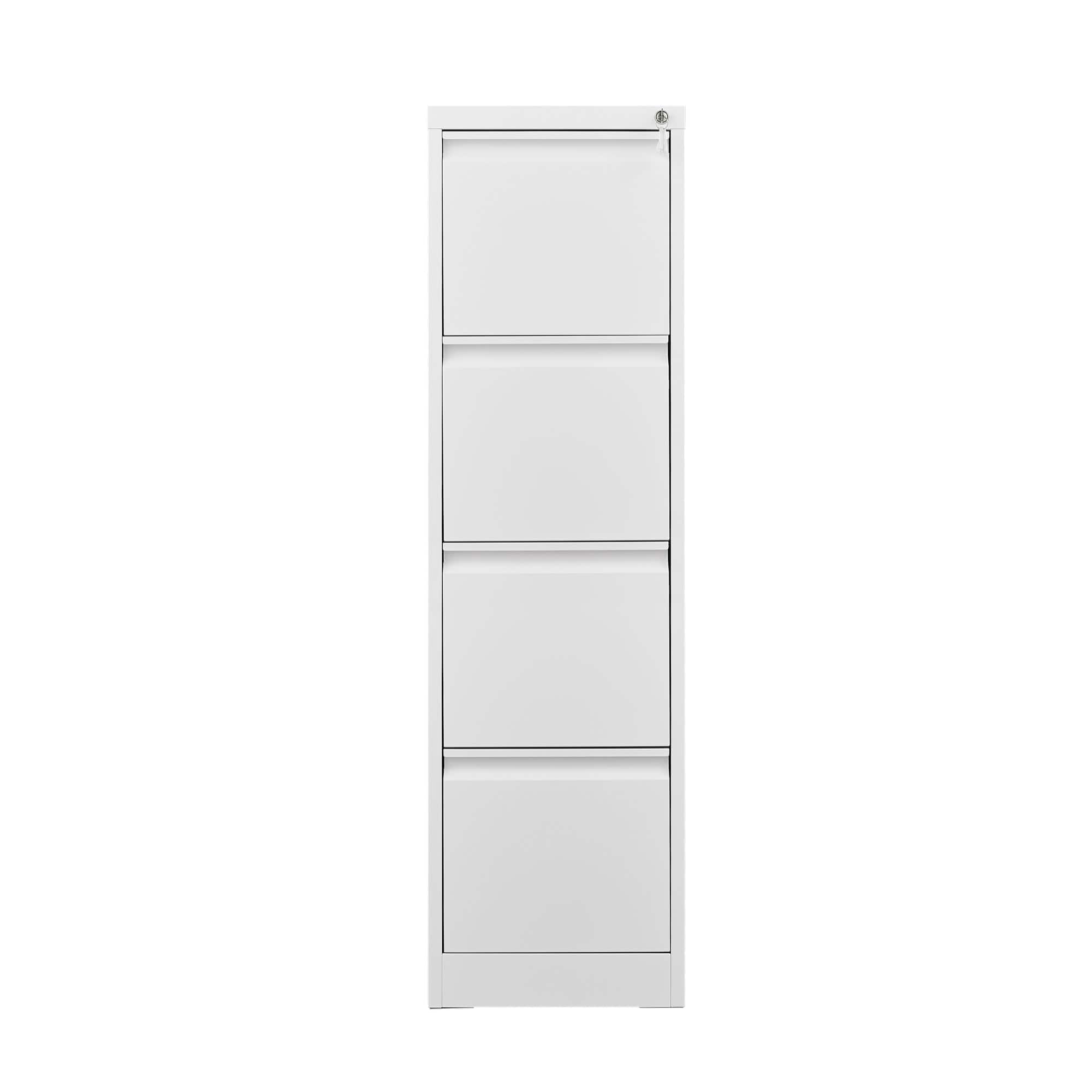 Boyel Living - 4 Drawer File Cabinet with Lock Metal Vertical File Storage Cabinet Office Home Steel Vertical File Cabinet - White
