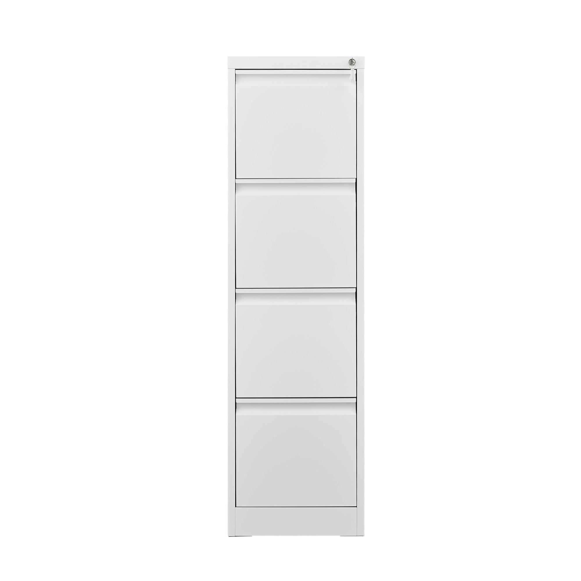 Boyel Living - 4 Drawer File Cabinet with Lock Metal Vertical File Storage Cabinet Office Home Steel Vertical File Cabinet - White