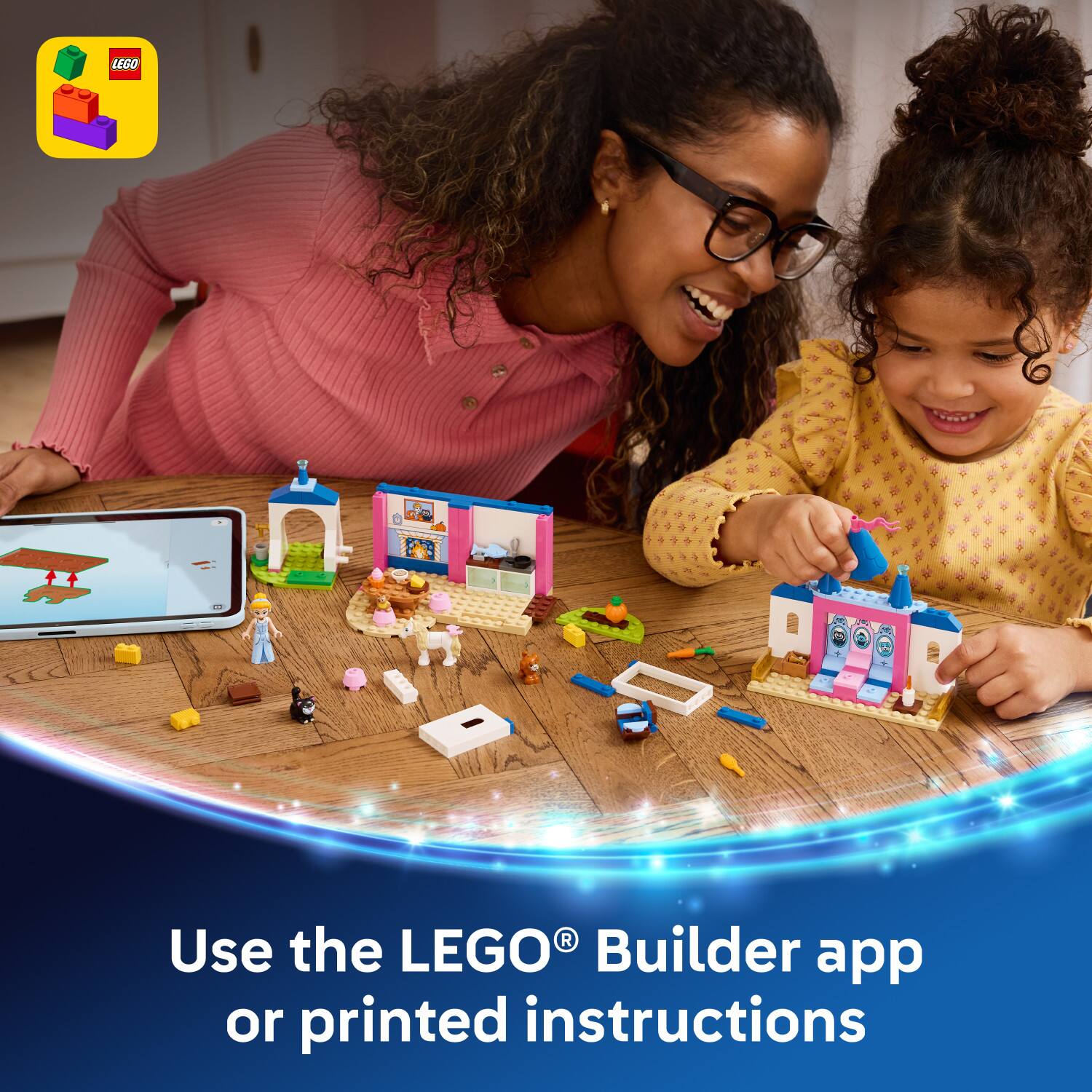 Use the LEGO® Builder app or printed instructions