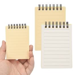 Unique Bargains - 2pcs 3x5 Inch Aesthetic Pocket Notebooks, Spiral Lined Pages Portable Flip Notes 80 Sheets/160 Pages Office - Yellow