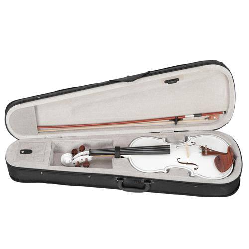 Back. Winado - 4/4 Spruce Panel Violin Full Size Acoustic Fiddle Kit, Natural | Includes Case, Bow, Rosin  White - White.