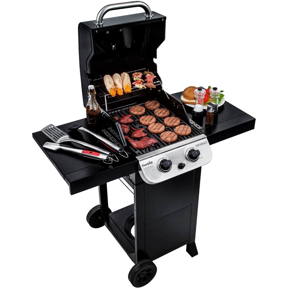 Left View: Char-Broil - Gas Grill - Black/silver