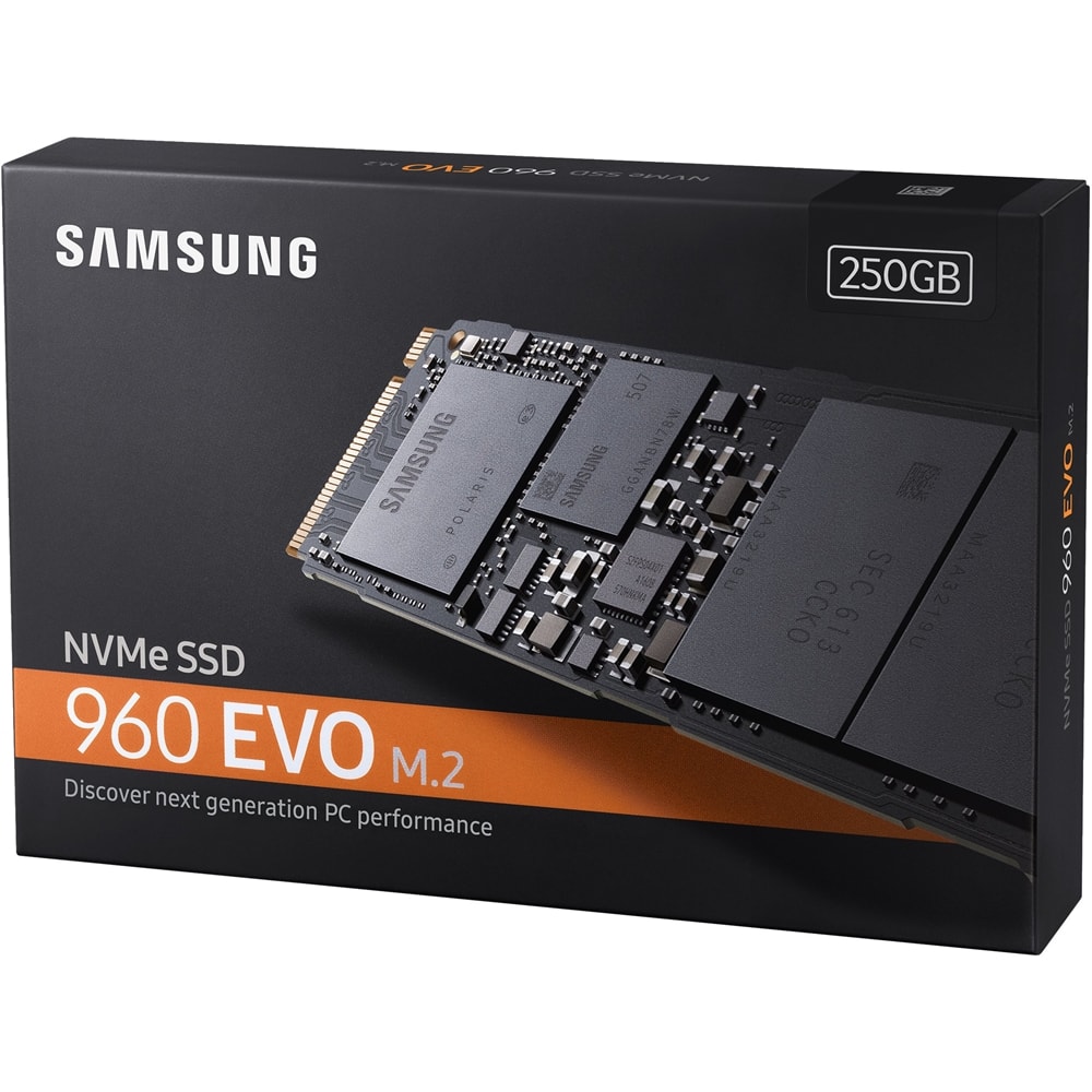 Alt View 11. Samsung - 960 EVO 250GB Internal PCI Express 3.0 x4 (NVMe) Solid State Drive for Laptops - Black.