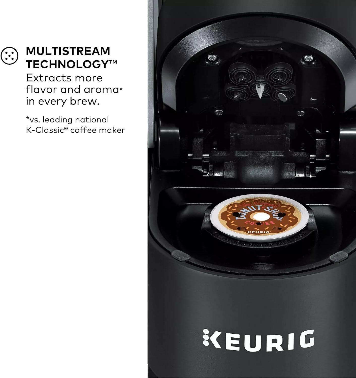 MULTISTREAM TECHNOLOGY™  
Extracts more flavor and aroma* in every brew.  
*vs. leading national K-Classic® coffee maker  

SNUT SHOP COFFEE  
KEURIG