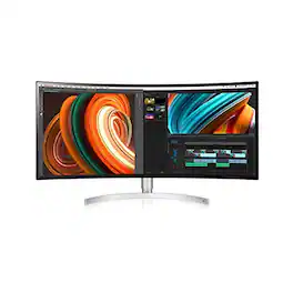LG - 34WK95C-W 34 Inch Curved UltraWide QHD Nano IPS Monitor with VESA DisplayHDR 400, Silver - Black