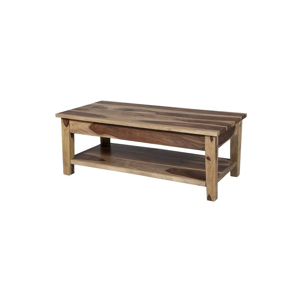 Alt View 2. Porter Designs - Taos Solid Sheesham Wood Coffee Table - Natural.