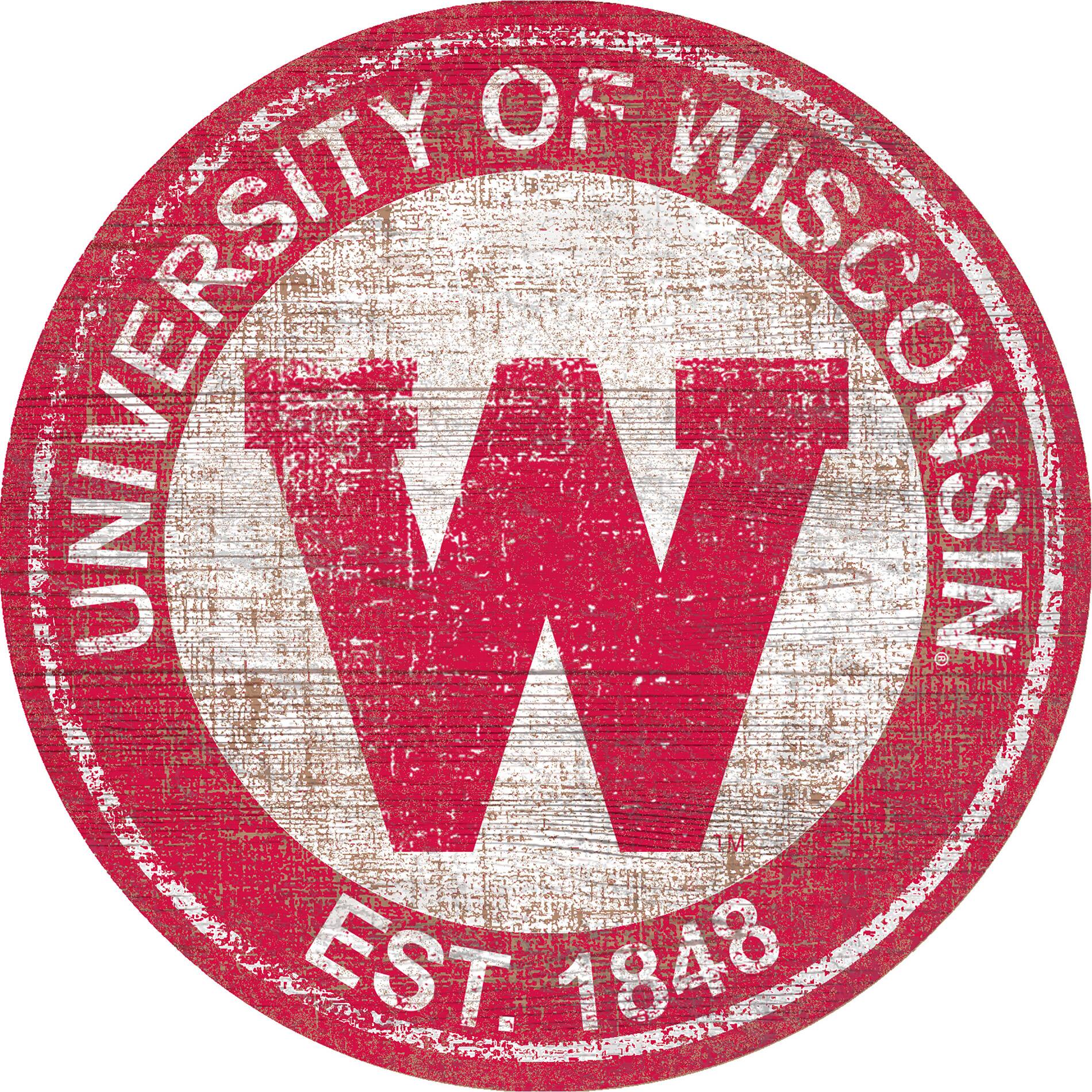 Wisconsin Badgers 24'' Round Heritage Logo Sign