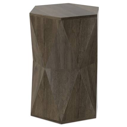 Front. Simpli Home - Mckinley 16 inch Wide Solid Mango Contemporary End Table in Ash Grey, Assembled - Ash Grey.
