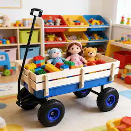 Loheer - All Terrain Steel Garden Cart with Pneumatic Tires and Removable Wooden Sides