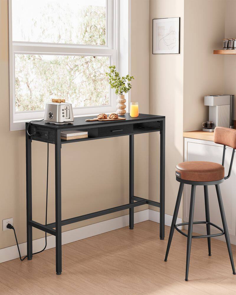 Alt View 3. Songmics Home - SONGMICS HOME Bar Table – Bar Height Pub Table with Storage for Kitchen and Dining - Black.