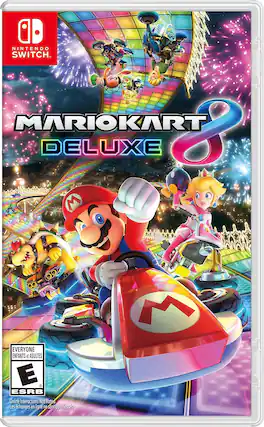 NINTENDO SWITCH. MARIOKART DELUXE TM 3 EVERYONE ENFANTS et ADULTES E ESRB Online Interactions Not Rated Les echanges en ligne ne sont pas classés - E (Everyone)