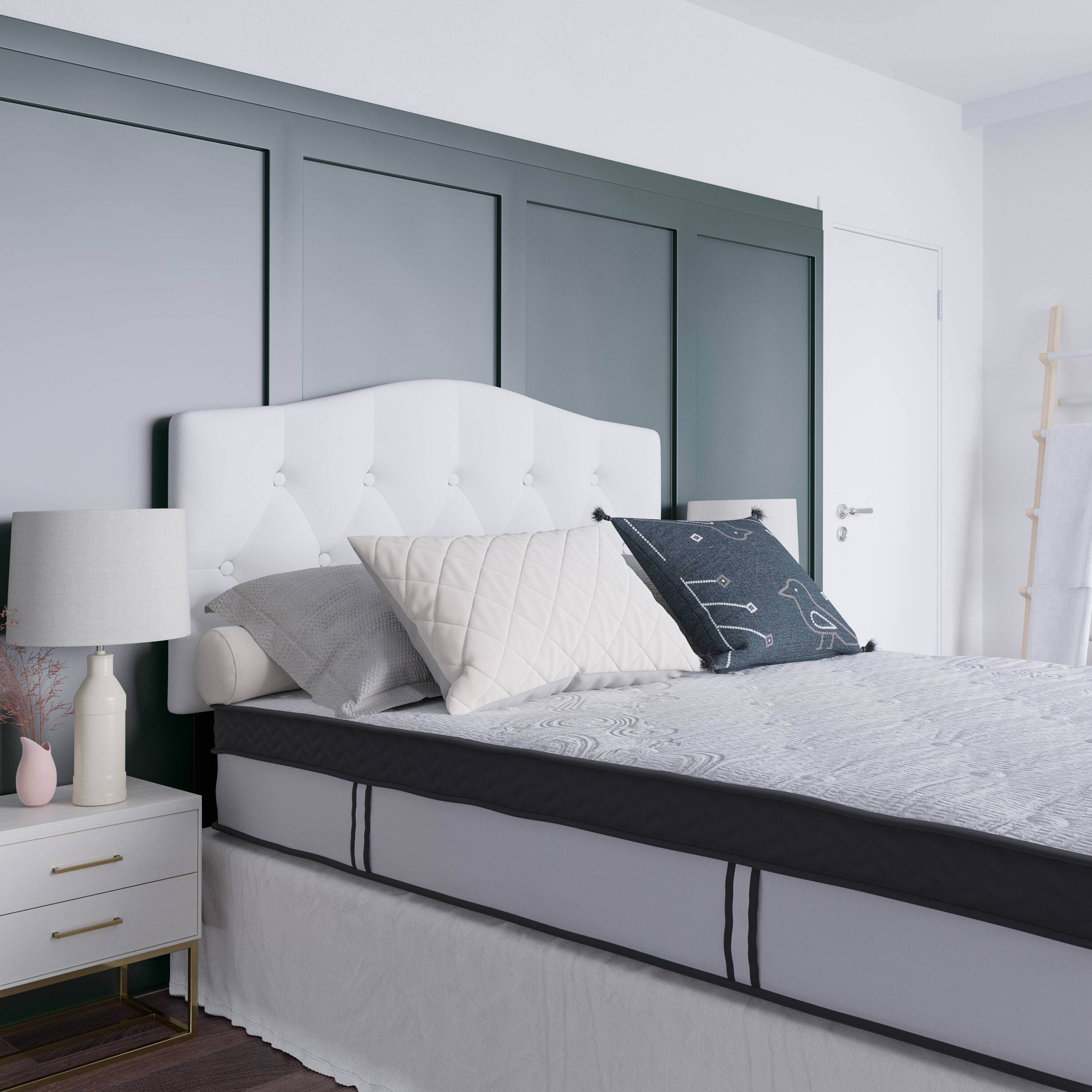 Alt View 4. Emma + Oliver - 12 Inch CertiPUR-US Certified Memory Foam Pocket Spring Mattress, Mattress in a Box - White.