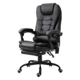 Hivvago - 7 Mode Vibrating High Back Executive Massage Adjustable Office Chair - Black