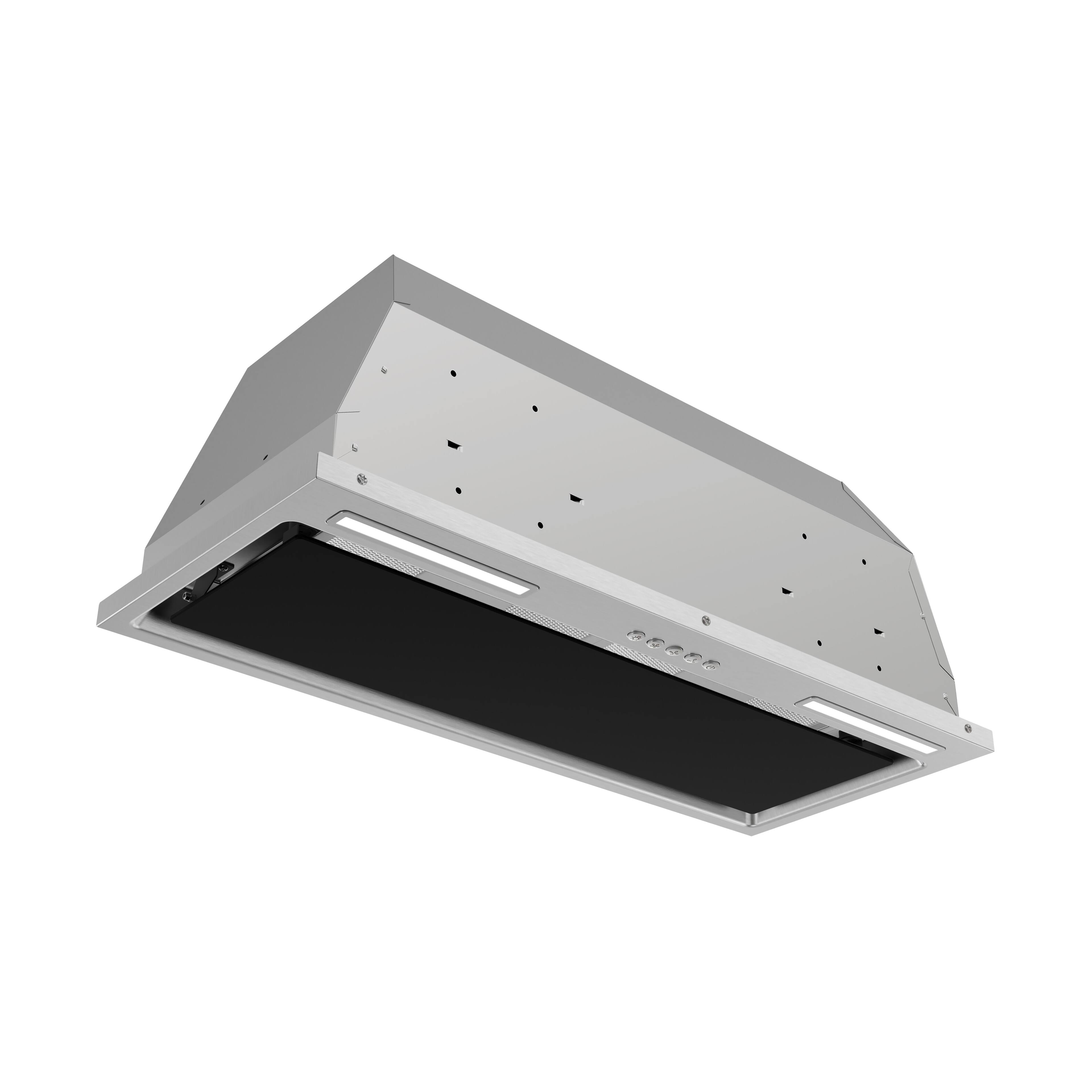 Alt View 2. Streamline - 28 in. Cupello Convertible Insert 350 CFM Range Hood, Mesh Filters, Electronic Button Control, LED Lights - Glossy Black.