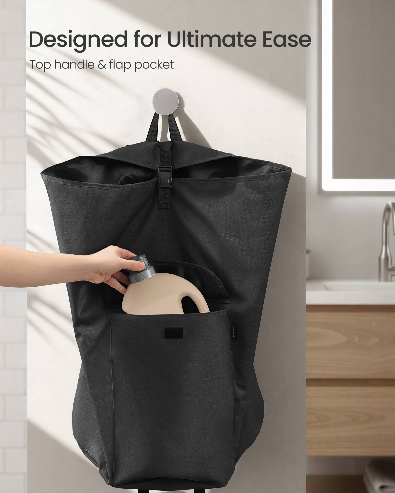 Designed for Ultimate Ease  
Top handle & flap pocket