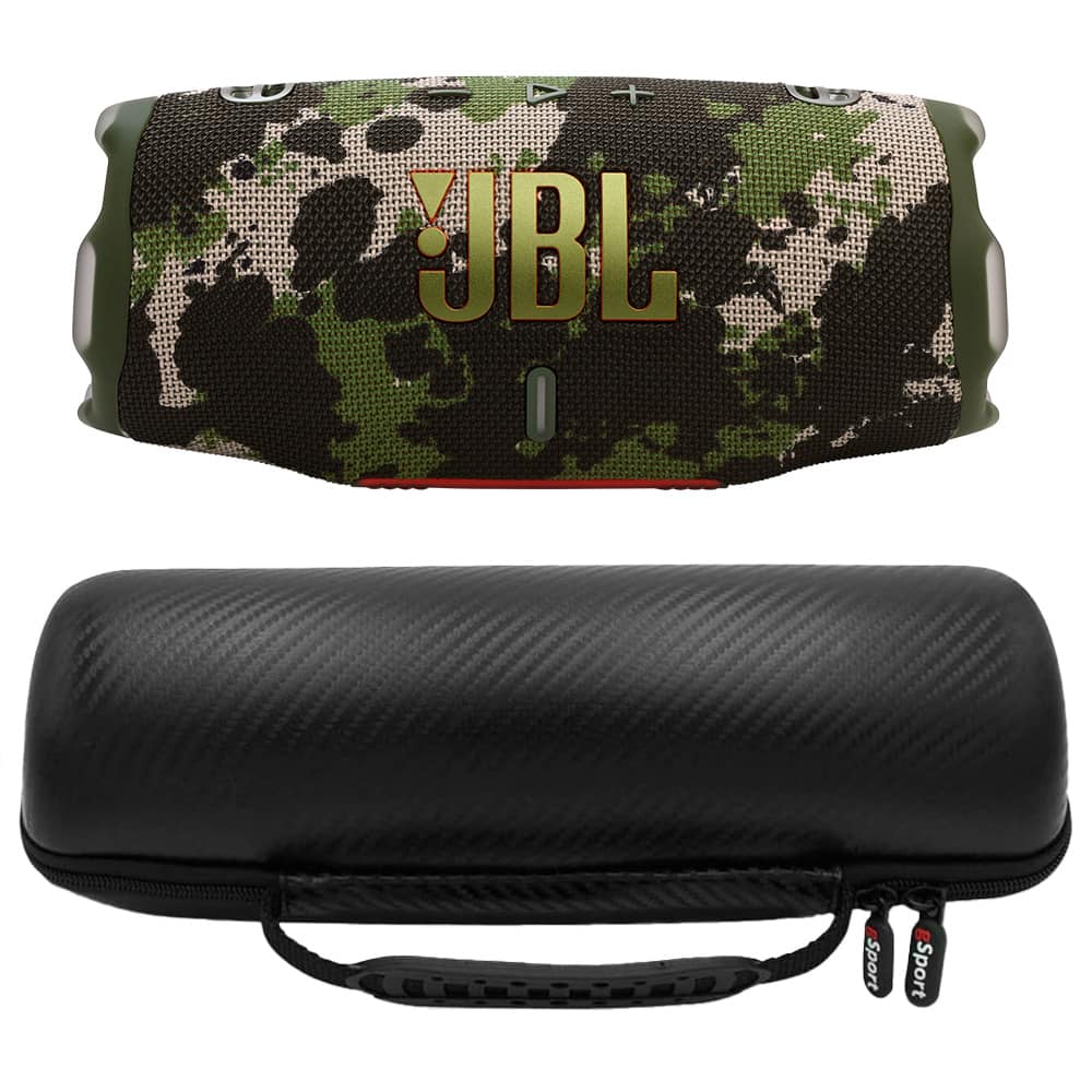 JBL - CHARGE 6 Waterproof Portable Speaker Bundle with gSport Carbon Fiber Case (Camo) - Camouflage