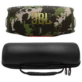 JBL - CHARGE 6 Waterproof Portable Speaker Bundle with gSport Carbon Fiber Case - Camouflage