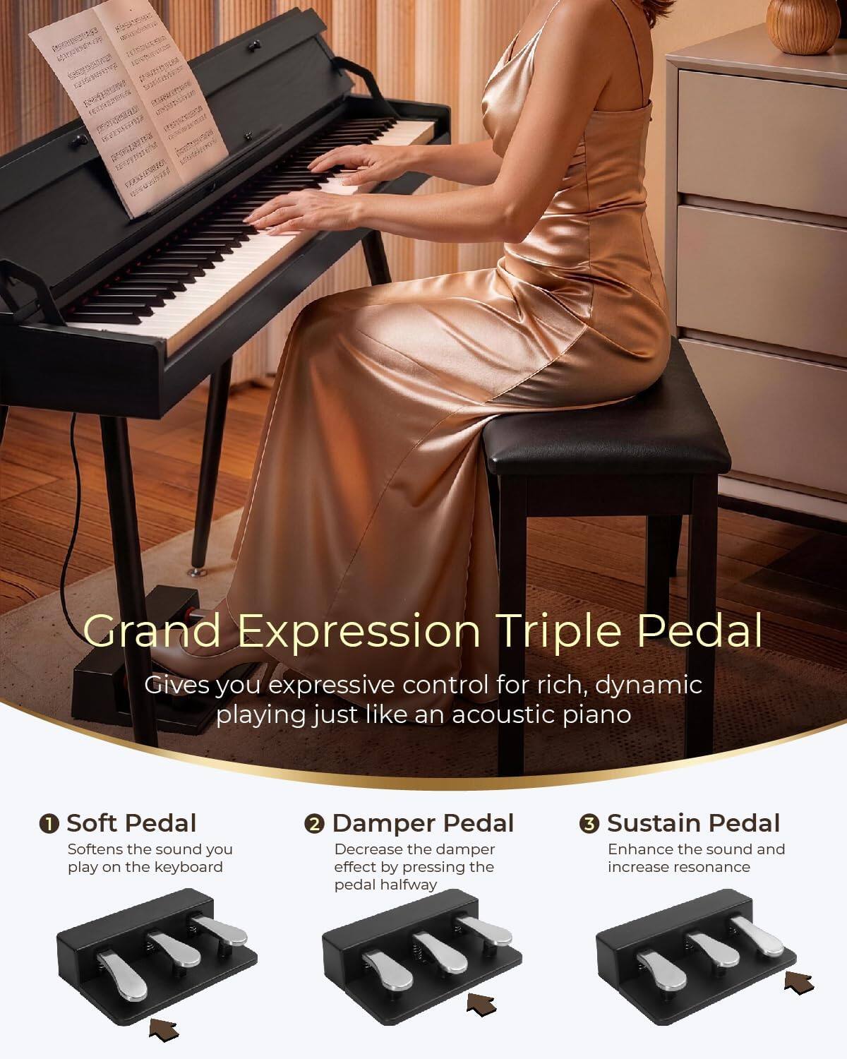 Winado 88 Keys Digital Piano Electric Piano Wooden Desk Piano ...
