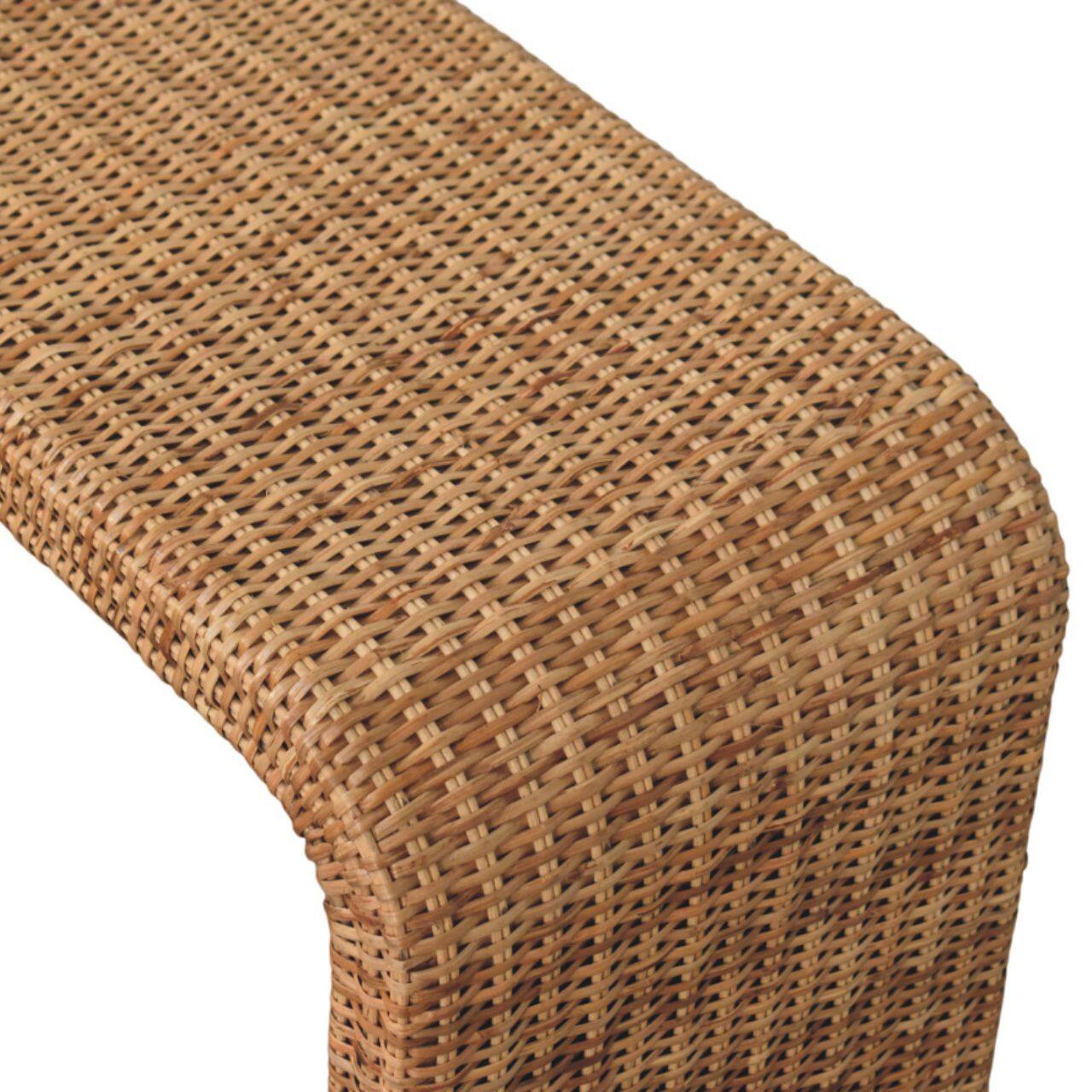 Alt View 1. Artisan Furniture - Artisan Furniture Solid Wood Rattan Weave Bench - Brown.