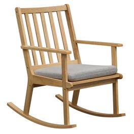 Gymax - Wooden Rocking Chair w/Removable Cushion & Ergonomic Slatted Backrest Indoor - Yellow