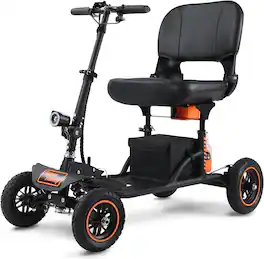 SuperHandy - Mobility Scooter Pro - Lightweight Aluminum Frame, 500W Motor, 48V - Black/Orange