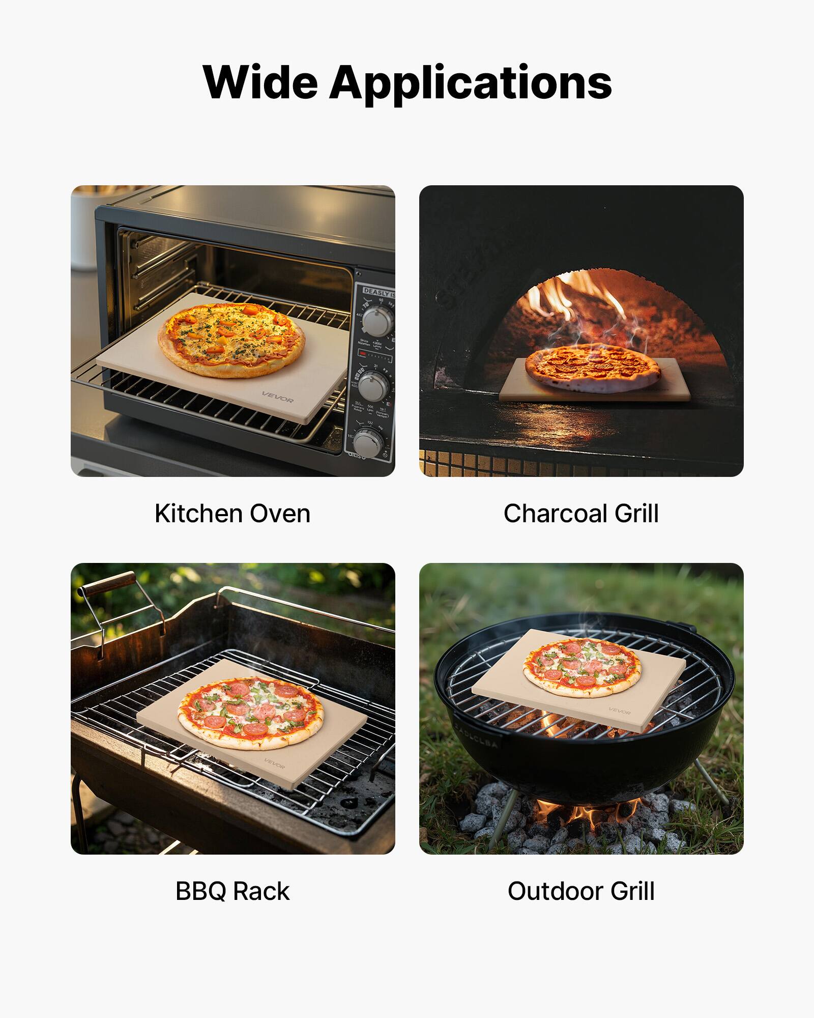 Wide Applications

- Kitchen Oven
- Charcoal Grill
- BBQ Rack
- Outdoor Grill