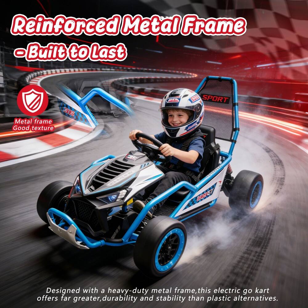 Reinforced Metal Frame - Built to Last

Metal frame Good texture

Designed with a heavy-duty metal frame, this electric go kart offers far greater durability and stability than plastic alternatives.