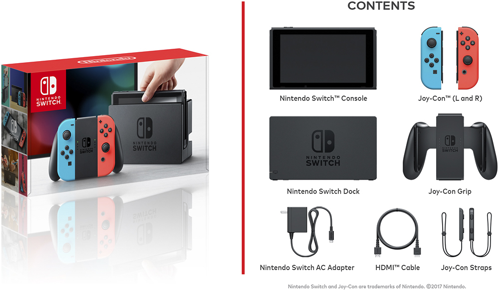 Best Buy Nintendo Switch 32gb Console Neon Red Neon Blue Joy Con Hacskabaa
