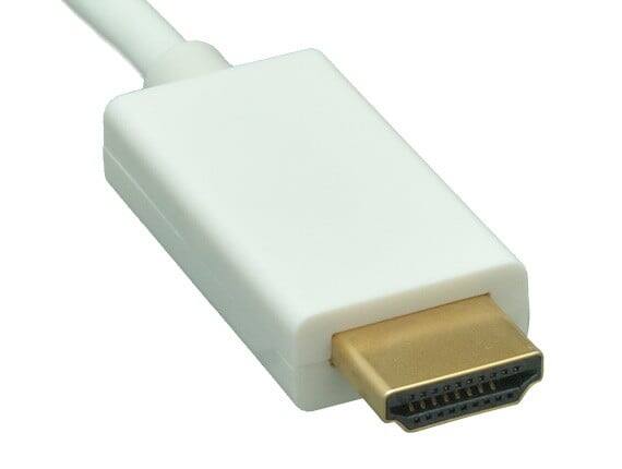 Left. Cable Leader - Mini DisplayPort 1.2 to 4K HDMI Cable, 4K 30Hz with Audio for MacBook, Surface to TV, Monitor, Projector - White.
