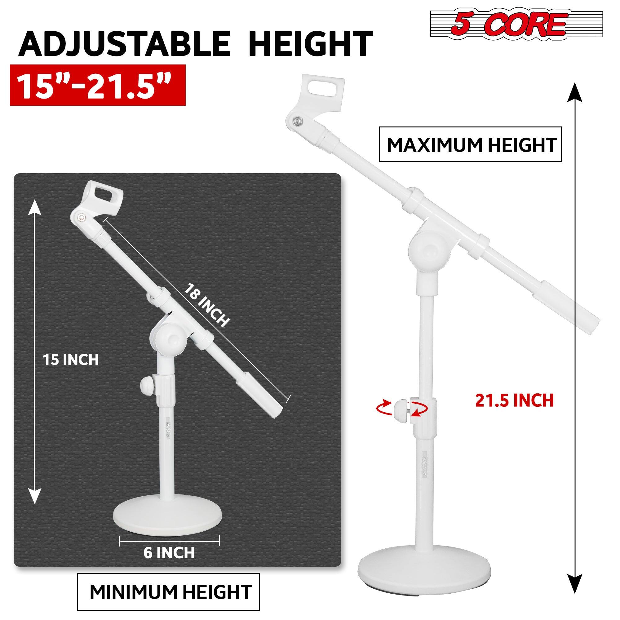 Adjustable height: 15"-21.5"

Maximum height: 18 inches

Minimum height: 6 inches