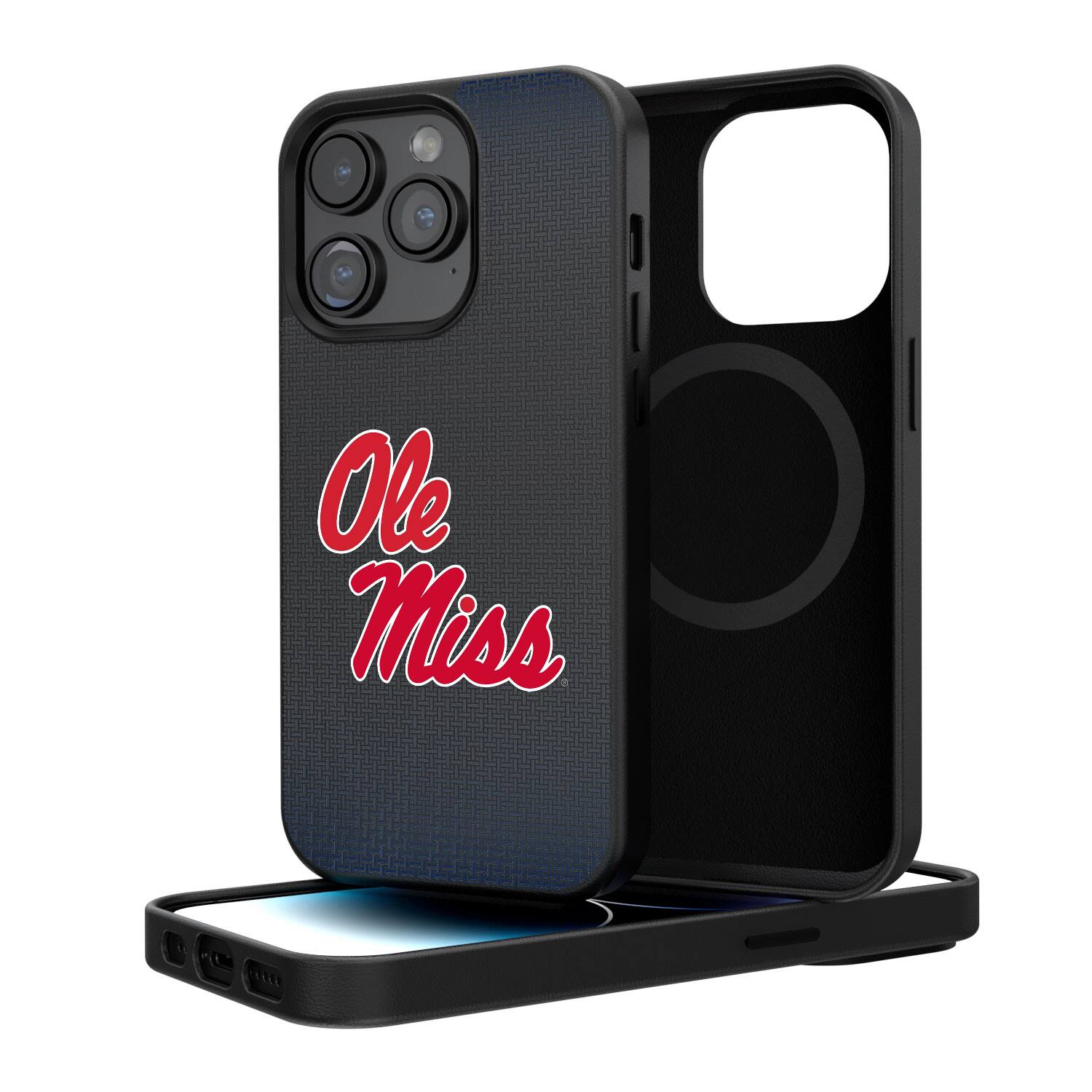 Keyscaper - NCAA - Ole Miss Rebels Linen Logo iPhone Magnetic Bump Case - 15 Pro Max - Black price history on PriceWatchPro