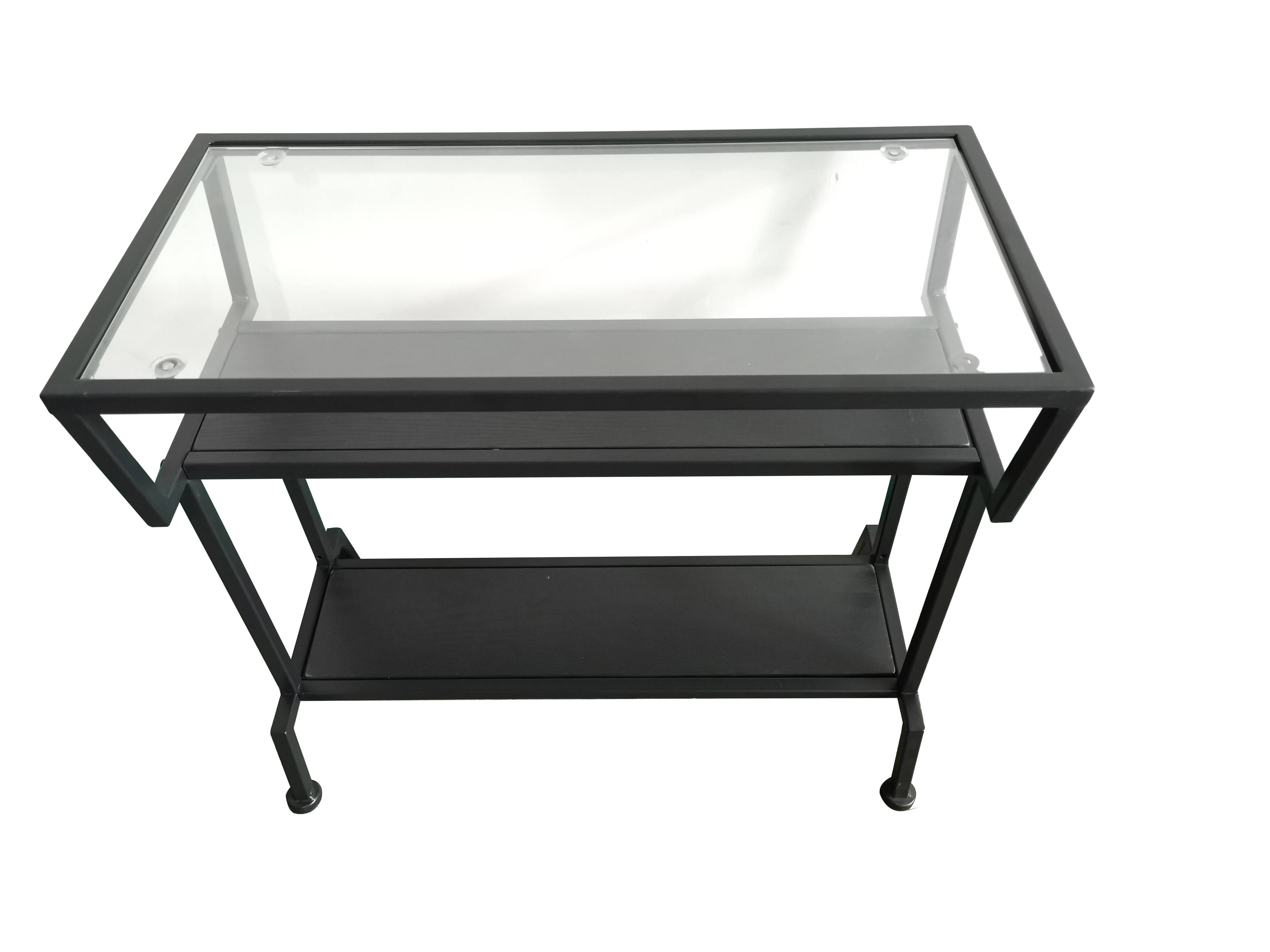 Angle. Kings Brand Furniture - Kings Brand Furniture - Dosamantes Side End Table with Storage Shelves - Black.