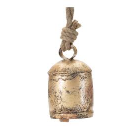 BreeBe - Distressed Metal Bell Ornament (Set of 8) - Gold