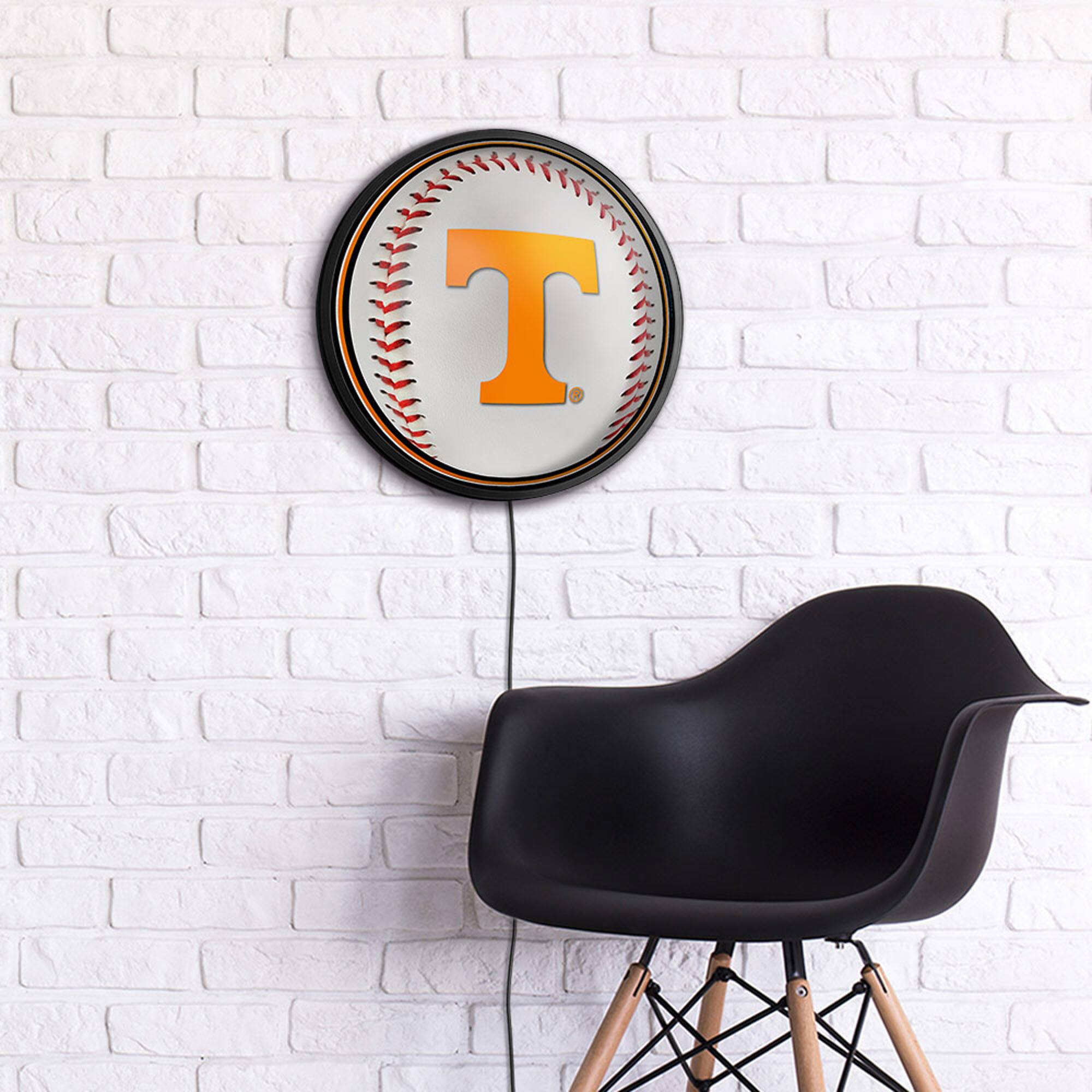 Alt View 2. The Fan-Brand - Tennessee Volunteers Baseball 18'' Round Slimline Illuminated Wall Sign - Multicolor.